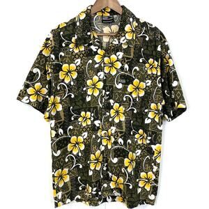 VTG Mormaii Mens Large Hawaiian Shirt Camp Tropical Beach Tiki Dad Floral Beachy